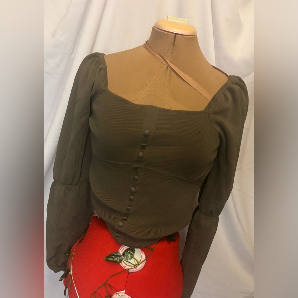 Zara Olive Green Women's Top